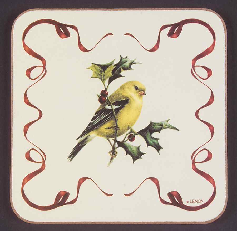 Winter Greetings Square Corkback Coaster by Lenox-1