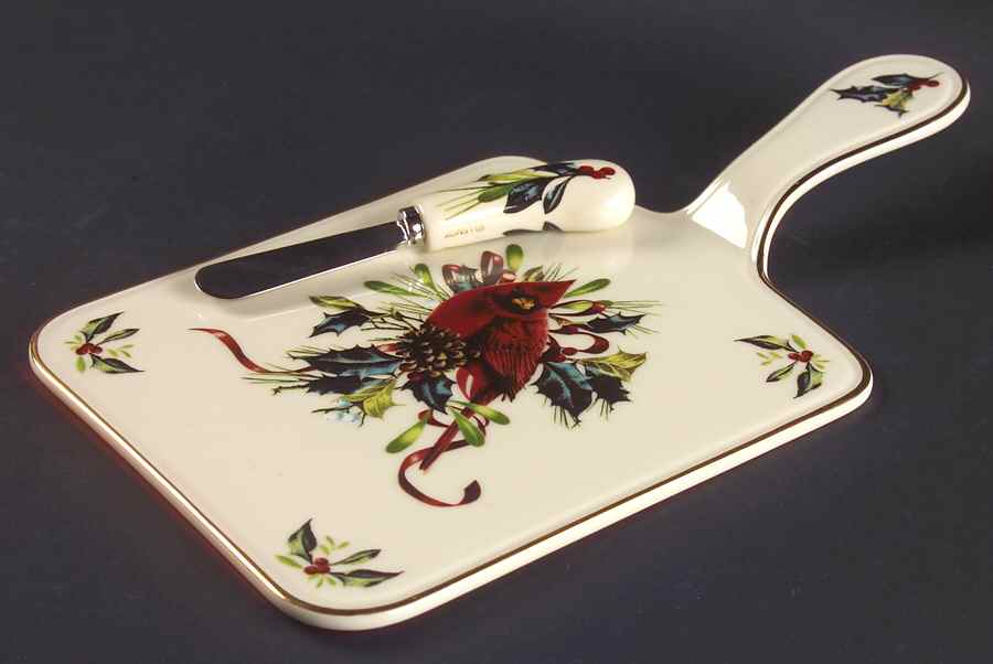 Winter Greetings Handled Cheese Boeard with Spreader (CHESPI) by Lenox-1