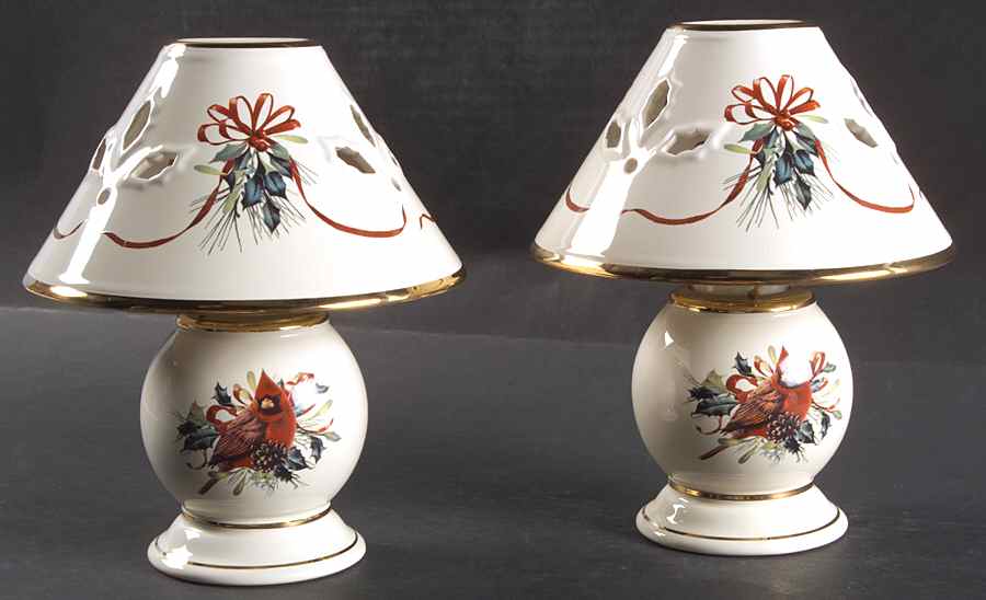 Winter Greetings Tea Light Lamps & Shade - Set of 2 by Lenox-1
