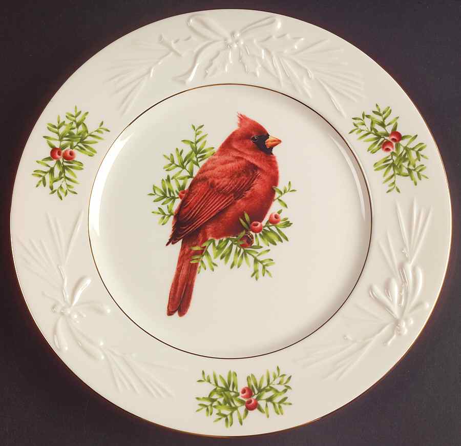 Winter Greetings Carved Accent Luncheon Plate by Lenox-1