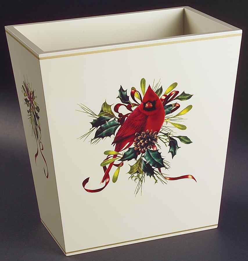 Winter Greetings Waste Basket Wood by Lenox-1