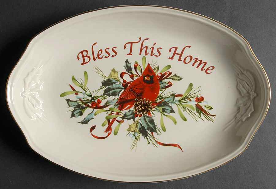 Winter Greetings 11" Tray "Bless This Home" by Lenox-1