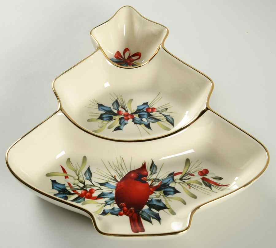 Winter Greetings 3 Part Large Tree Shaped Dish by Lenox-1