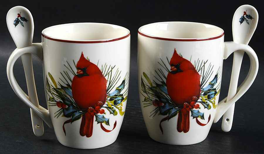 Winter Greetings (Set of 2) Cocoa Mug & Teaspoon by Lenox-1