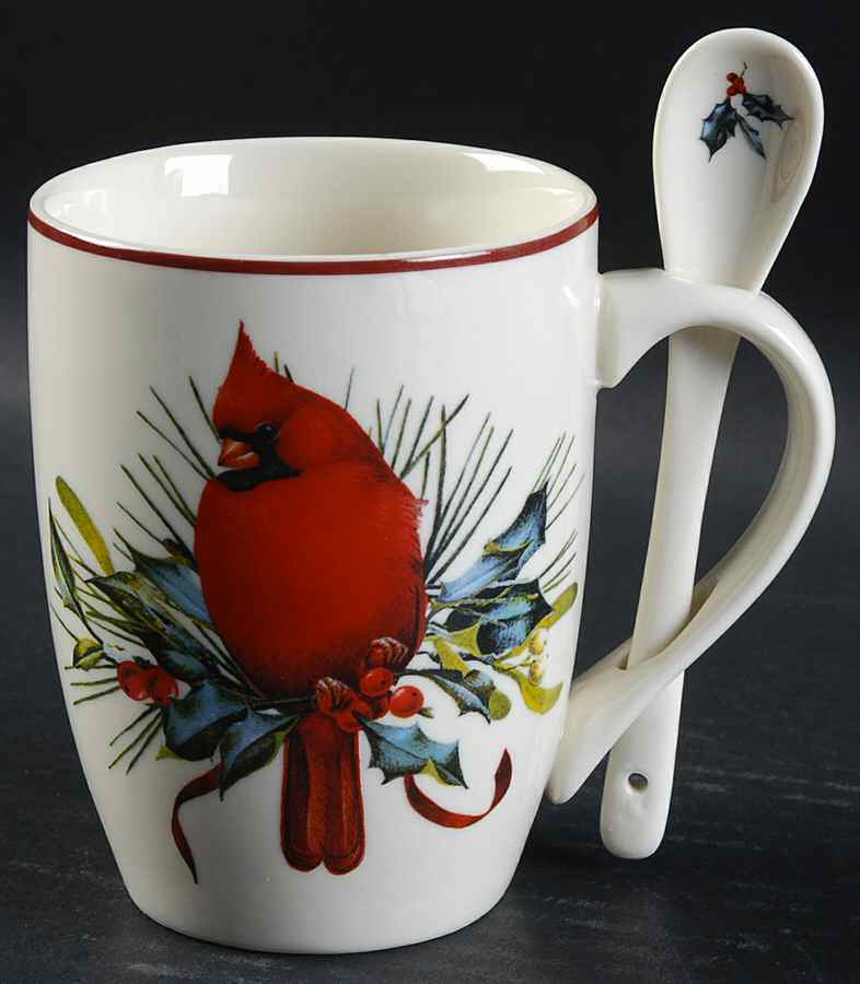 Winter Greetings Cocoa Mug & Ceramic Teaspoon Set by Lenox-1