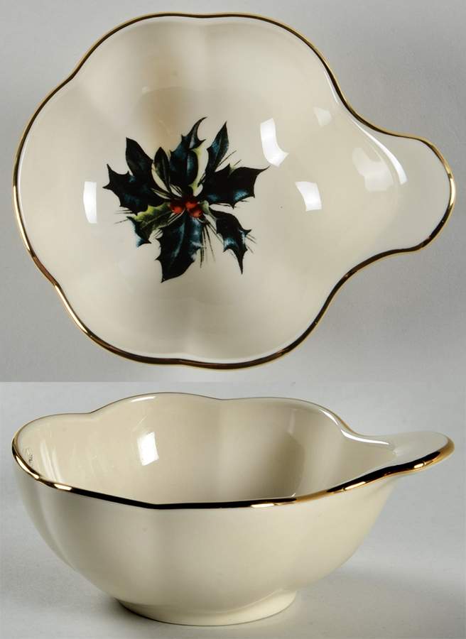 Winter Greetings Crudite Snack Bowl/Dip Or Sherbet by Lenox-1