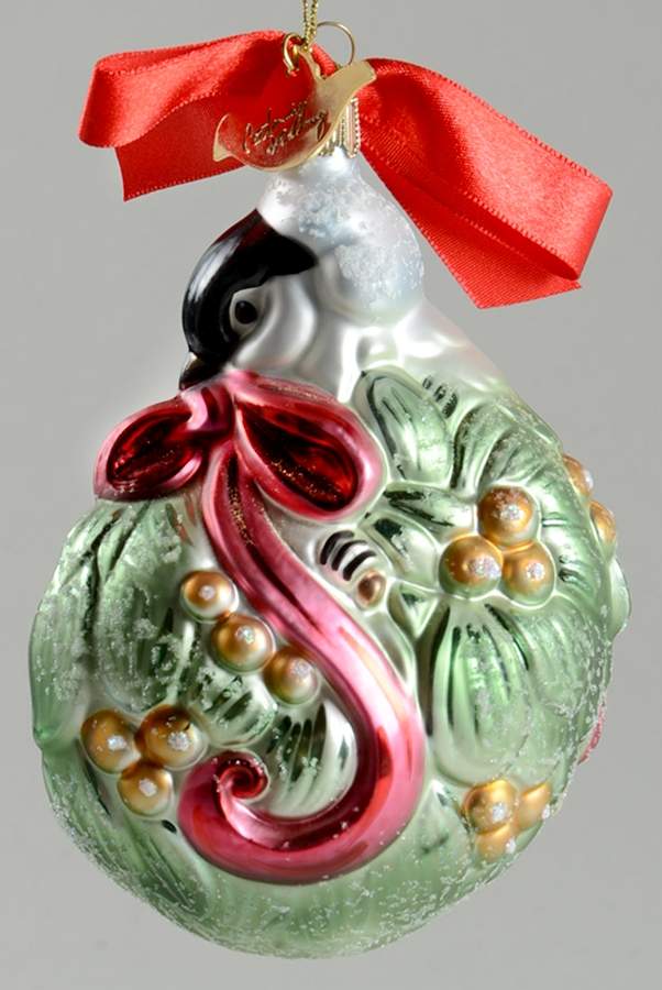 Winter Greetings Glassware Ball Ornament Chickadee by Lenox-1