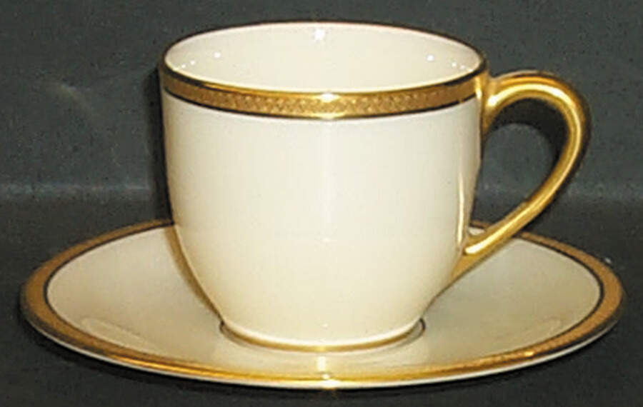 Windsor (Gold Backstamp) Flat Demitasse Cup & Saucer Set by Lenox-1