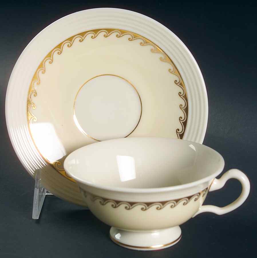 Windsor Footed Cup & Saucer Set by Lenox-1