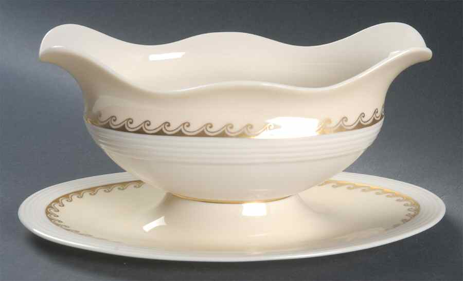 Windsor Gravy Boat with Attached Underplate by Lenox-1