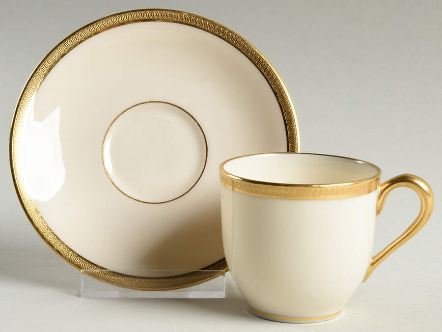 Windsor (Green Backstamp) Flat Demitasse Cup & Saucer Set by Lenox-1