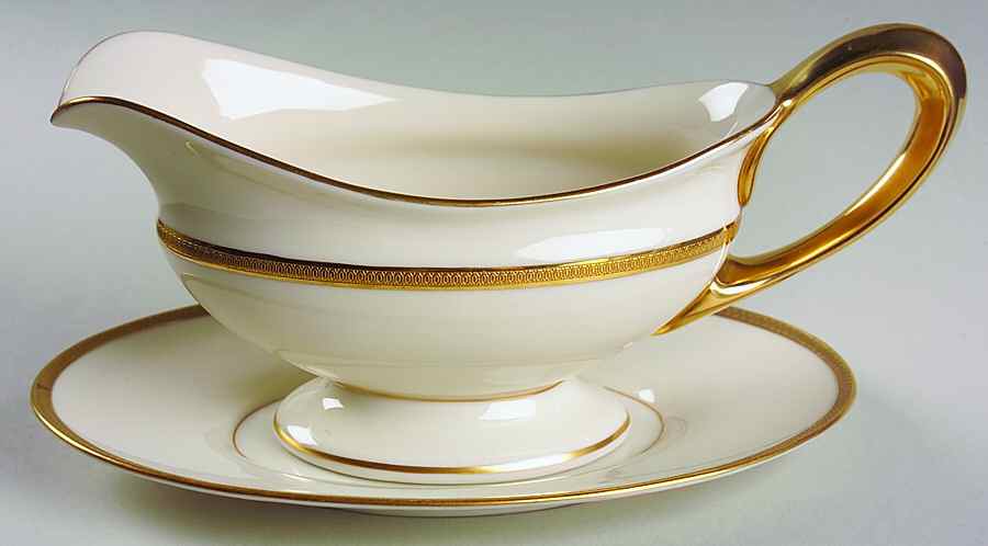 Windsor (Green Backstamp) Gravy Boat & Underplate by Lenox-1