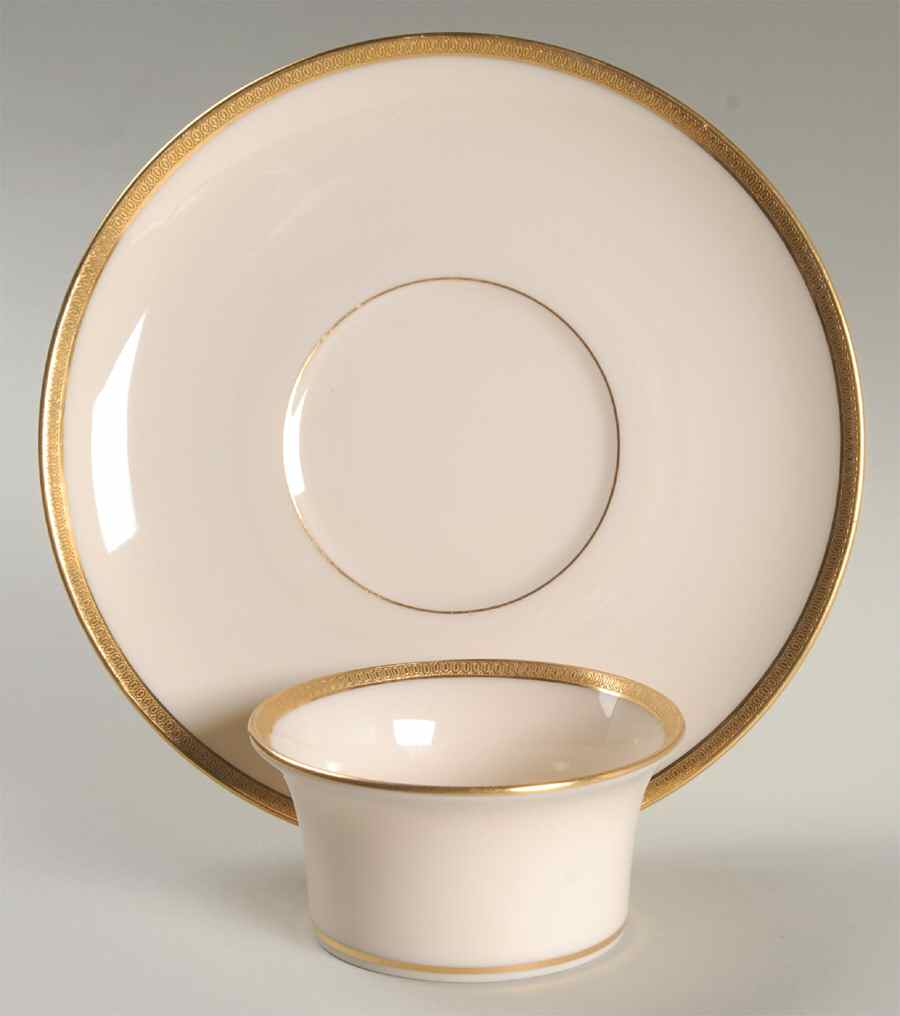 Windsor (Green Backstamp) Ramekin & Saucer Set by Lenox-1