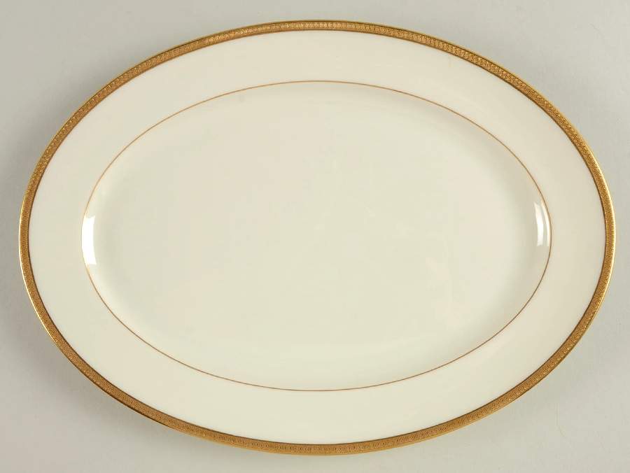 Windsor (Green Backstamp) 11" Oval Serving Platter by Lenox-1