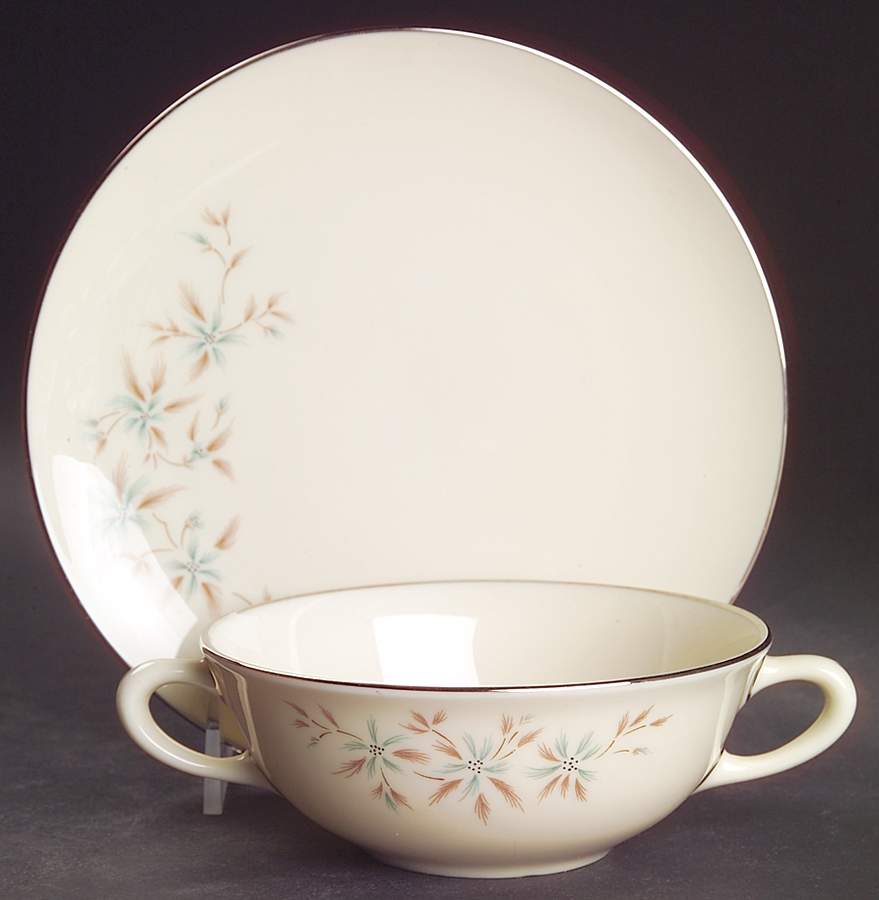 Wyndcrest Flat Cream Soup Bowl & Dessert Plate/Saucer Set by Lenox-1