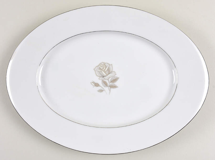 Gloria 14" Oval Serving Platter by Lady Anne-1