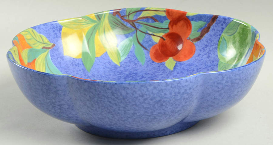 Jardin Bleu 9" Scalloped Bowl by Laure Japy-1