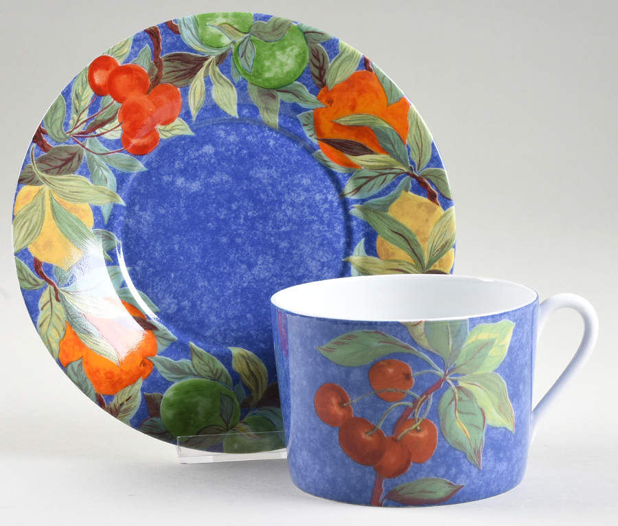 Jardin Bleu Breakfast Cup & Saucer Set by Laure Japy-1