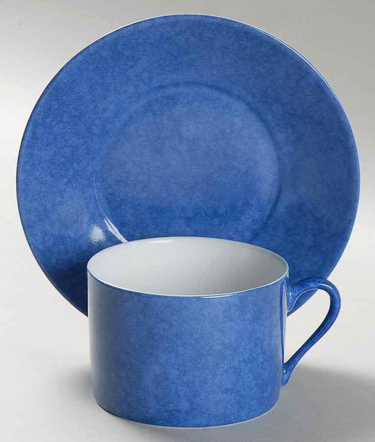 Mouchete Blue Flat Cup & Saucer Set by Laure Japy-1