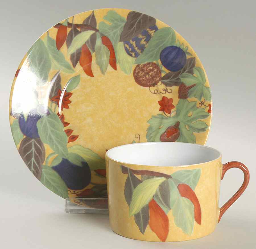 Piments Flat Cup & Saucer Set by Laure Japy-1