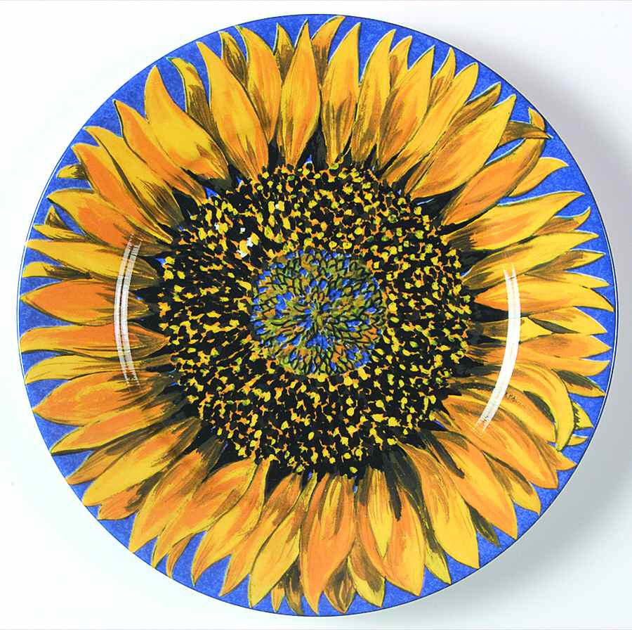 Tournesol Blue Salad/Dessert Plate by Laure Japy-1