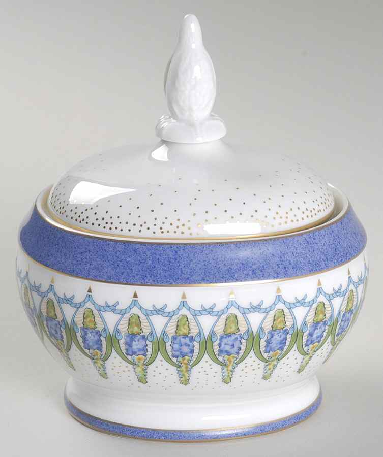 Lupins Sugar Bowl & Lid by Lalique-1
