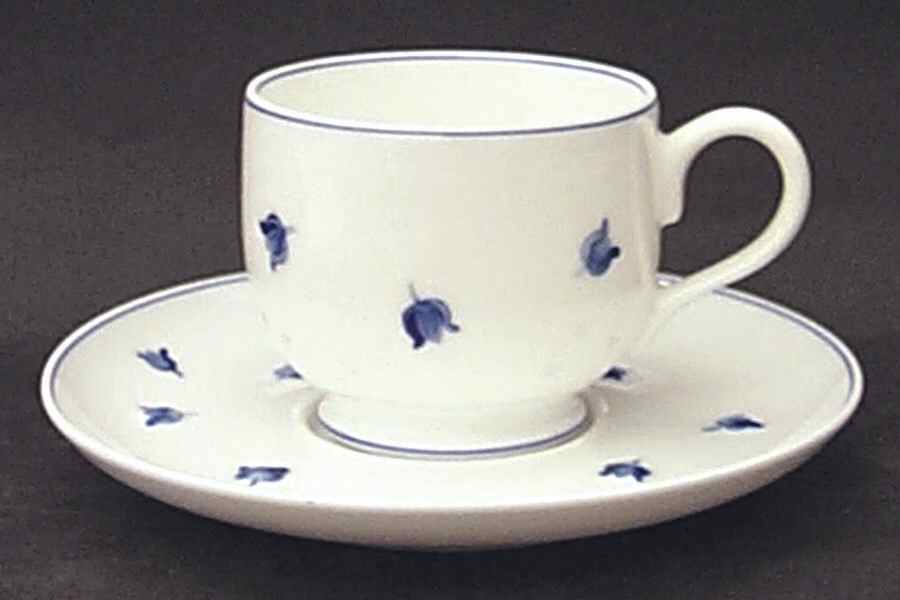 Muguet Blue Footed Demitasse Cup & Saucer Set by Lalique-1