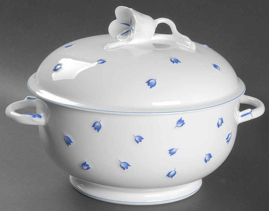 Muguet Blue Tureen &  Lid by Lalique-1