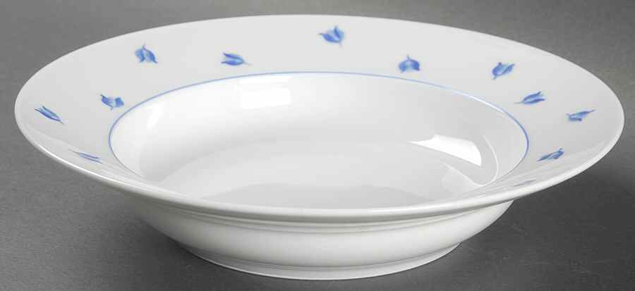 Muguet Blue Rim Soup Bowl by Lalique-1