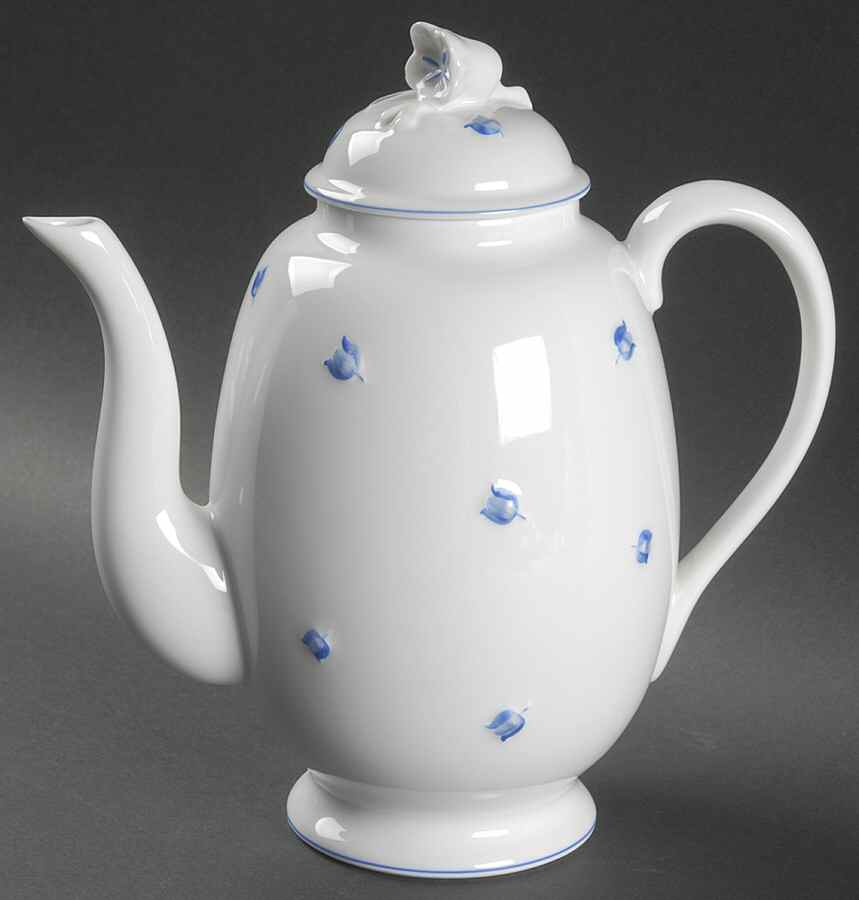 Muguet Blue Coffee Pot & Lid by Lalique-1