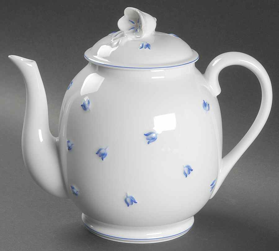 Muguet Blue Teapot & Lid by Lalique-1