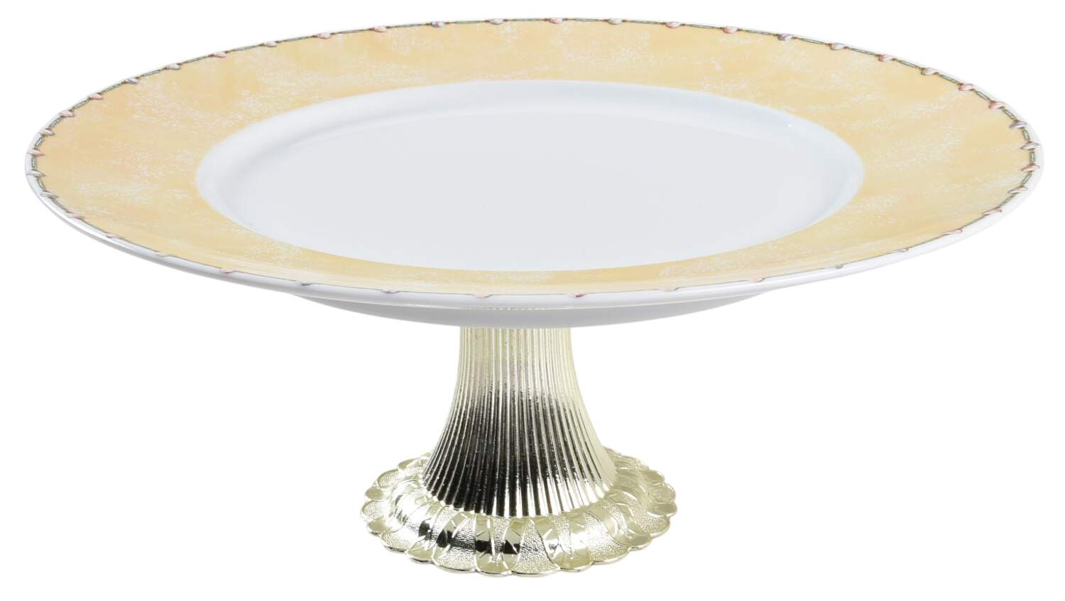 Perles Cake Stand with 4"-5" Metal Pedestal  Hc by Lalique-1