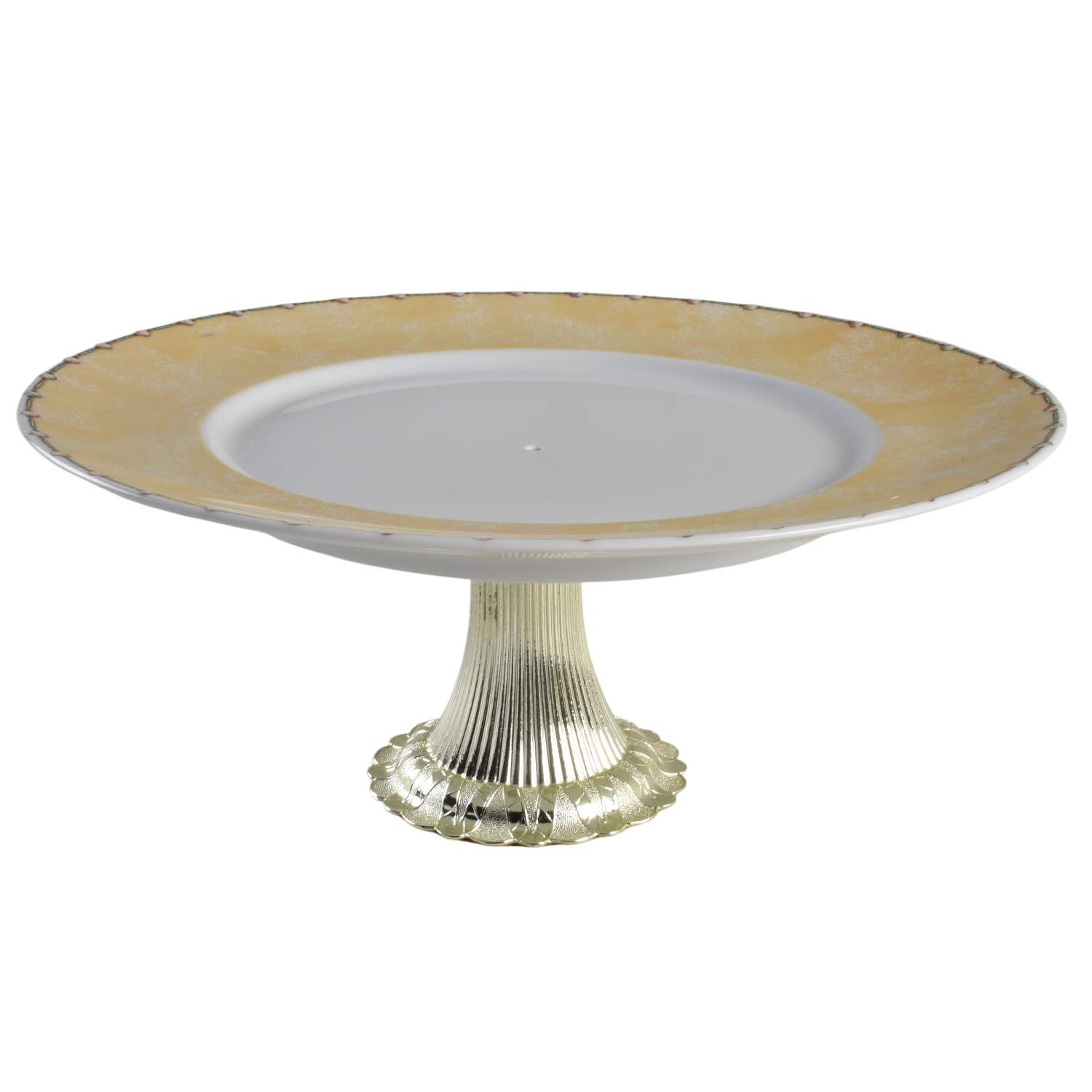 Perles Cake Stand with 4"-5" Metal Pedestal  Hc by Lalique-1
