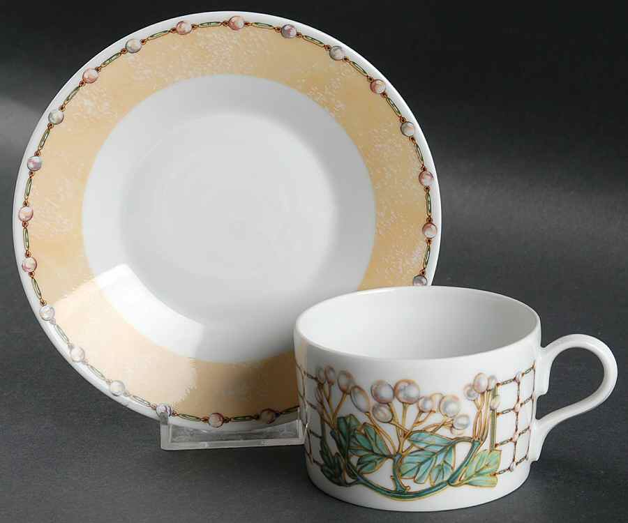 Perles Flat Cup & Saucer Set by Lalique-1