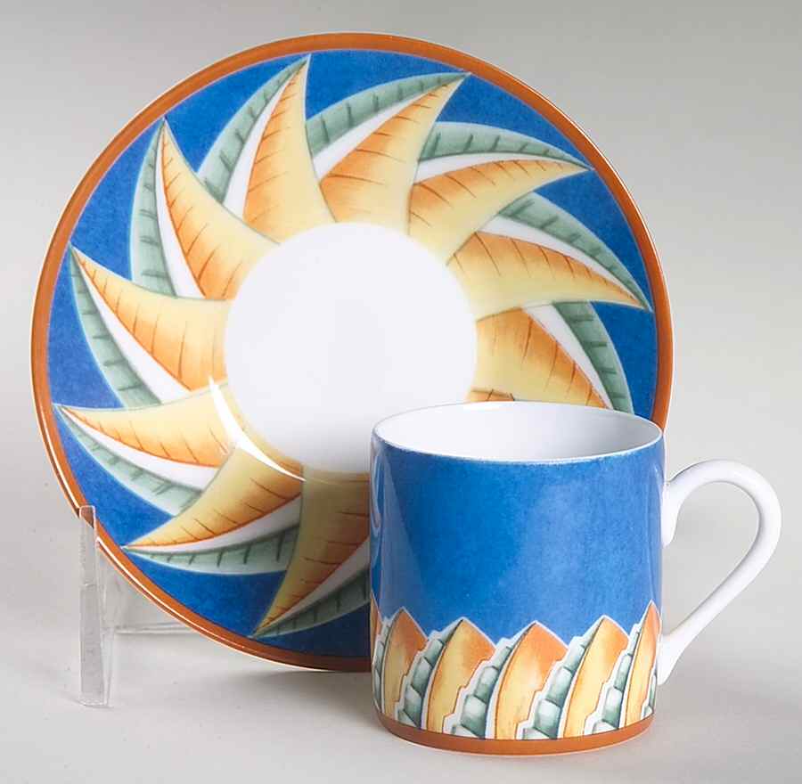 Soleil Mocha Cup & Saucer Set by Lalique-1