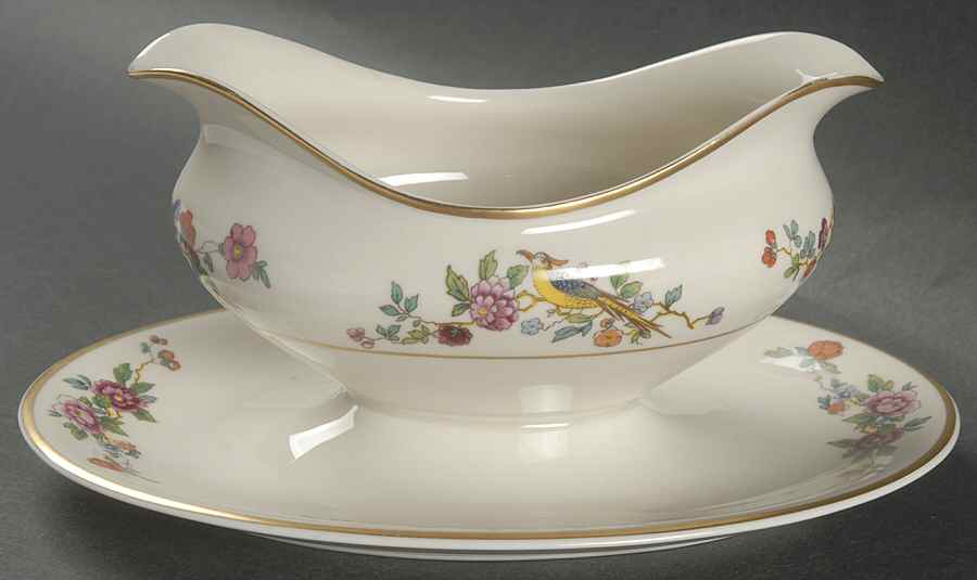 Audubon Gravy Boat with Attached Underplate by Lamberton-1
