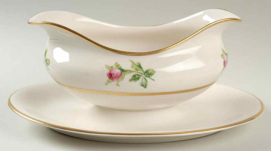 Betty Lou Gravy Boat with Attached Underplate by Lamberton-1