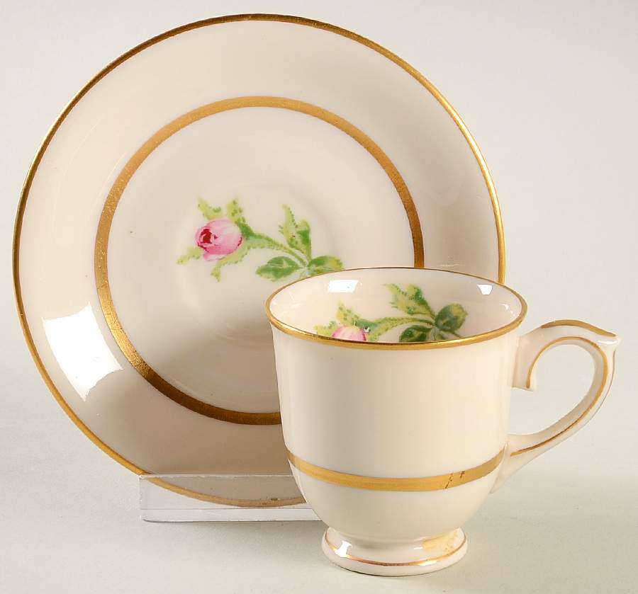 Betty Lou Footed Demitasse Cup & Saucer Set by Lamberton-1