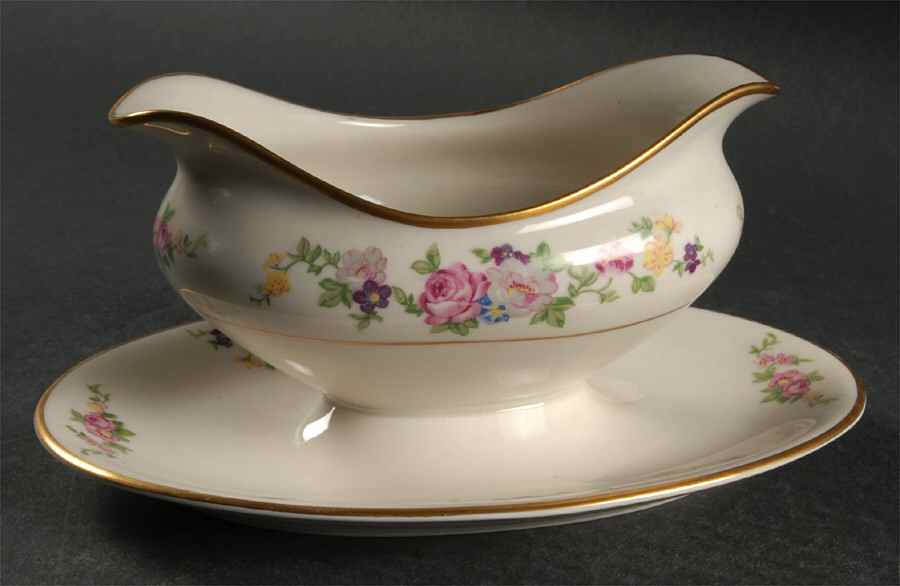 Dolly Madison Gravy Boat with Attached Underplate by Lamberton-1