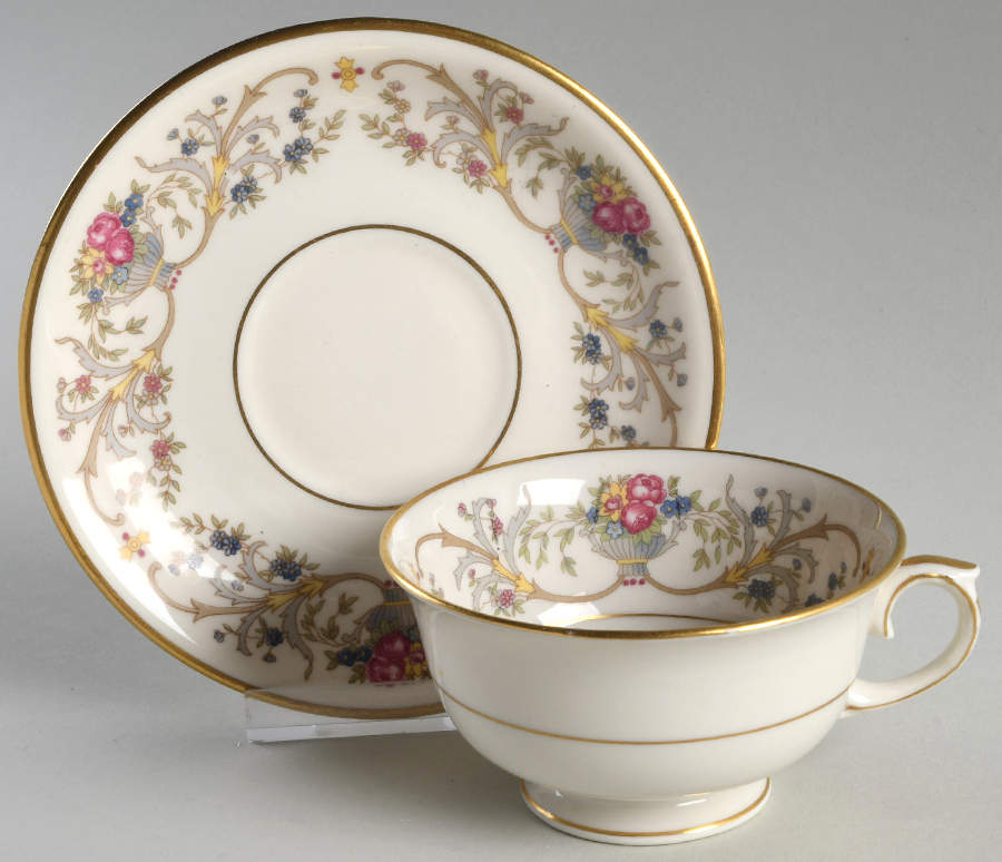 Dorothea Footed Cup & Saucer Set by Lamberton-1