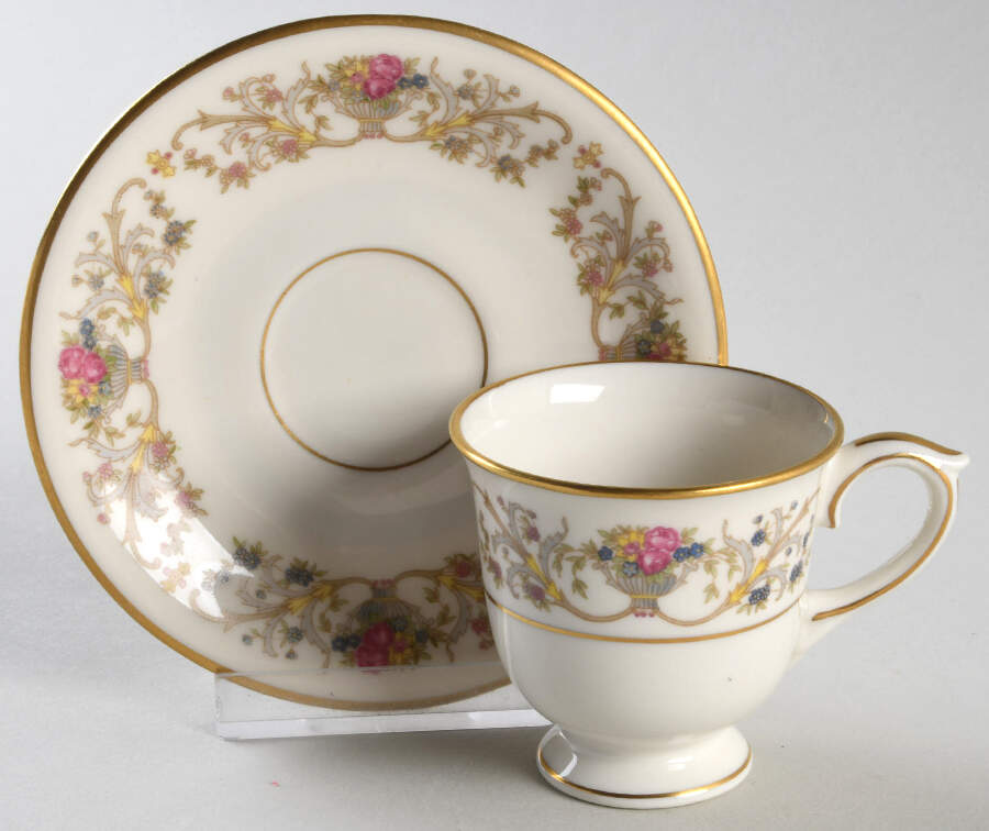 Dorothea Footed Demitasse Cup & Saucer Set by Lamberton-1