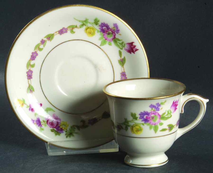 Doris Footed Demitasse Cup & Saucer Set by Lamberton-1