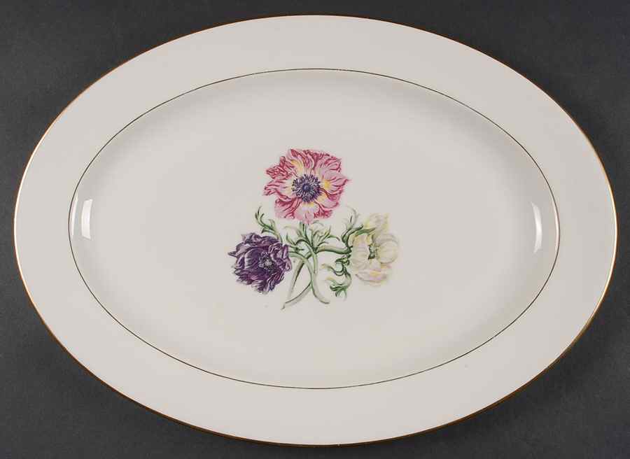 Field Lily 16" Oval Serving Platter by Lamberton-1