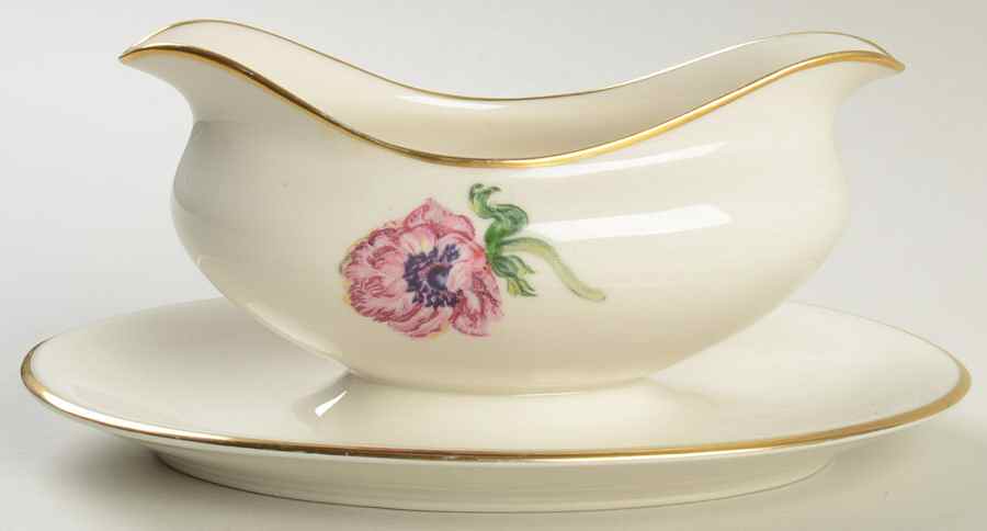 Field Lily Gravy Boat with Attached Underplate by Lamberton-1