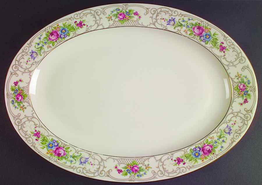 Flora 16" Oval Serving Platter by Lamberton-1