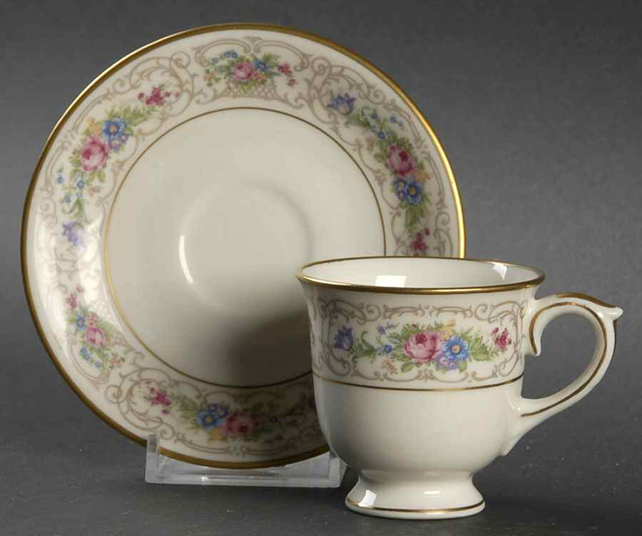 Flora Footed Demitasse Cup & Saucer Set by Lamberton-1