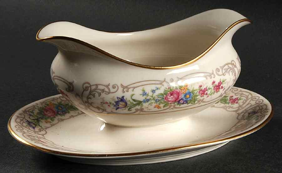 Flora Gravy Boat with Attached Underplate by Lamberton-1