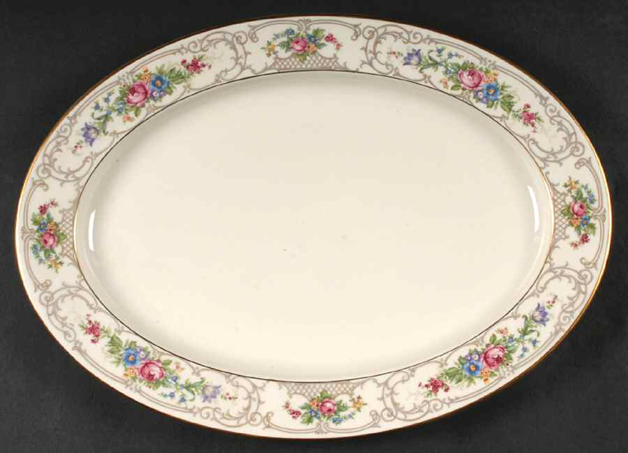 Flora 14" Oval Serving Platter by Lamberton-1
