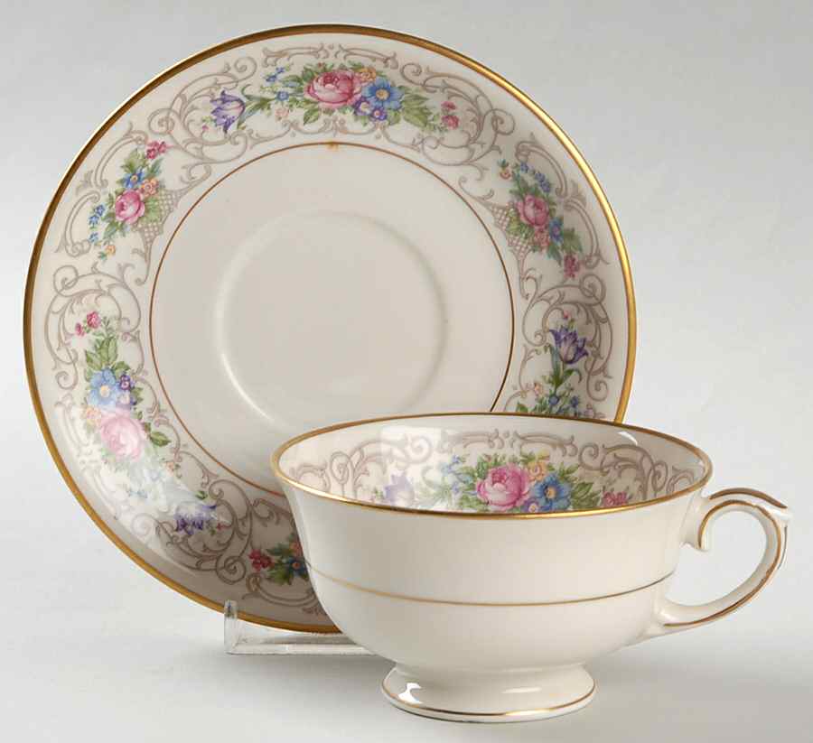 Flora Footed Cup & Saucer Set by Lamberton-1