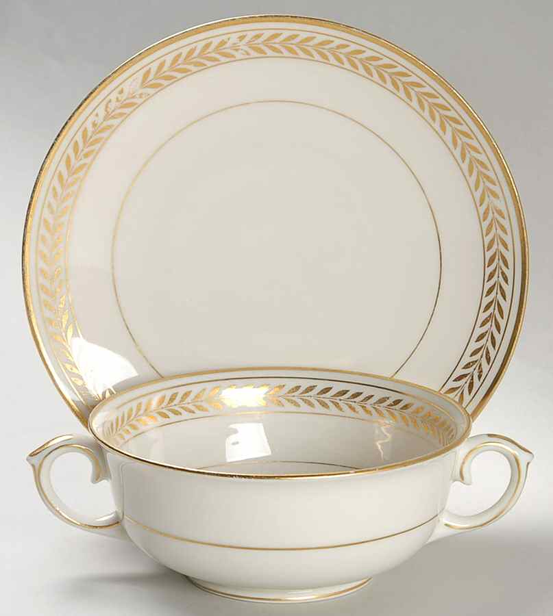 Josephine Footed Cream Soup Bowl & Saucer Set by Lamberton-1